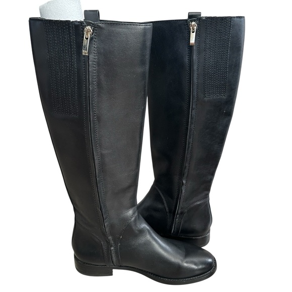 Banana Republic Black Leather Riding Boots Sz 6.5 Equestrian Classic Preppy - Picture 5 of 6